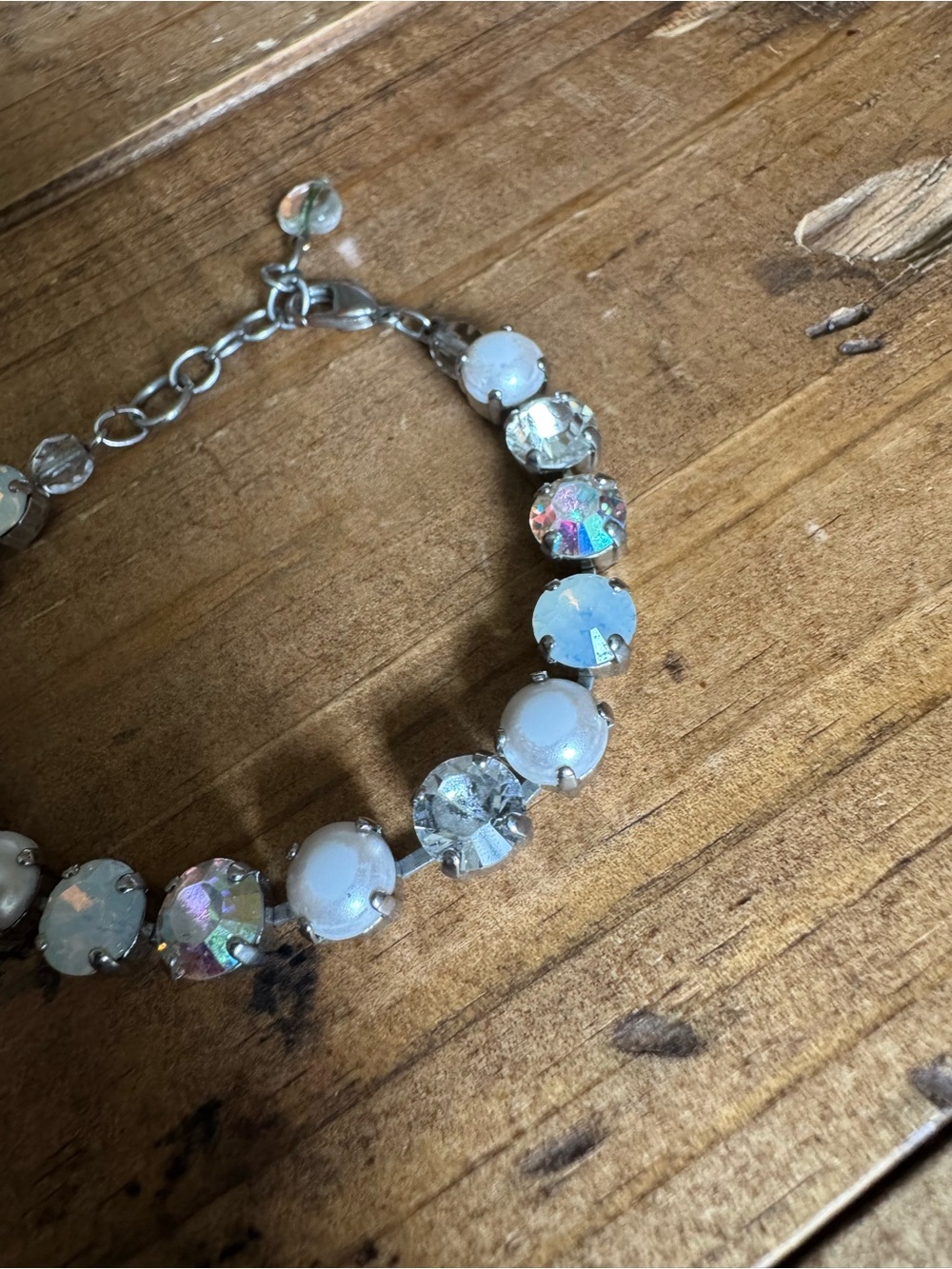 Sabika white opal crystal pearl bracelet 7” - 8 1/2” - Picture 5 of 9